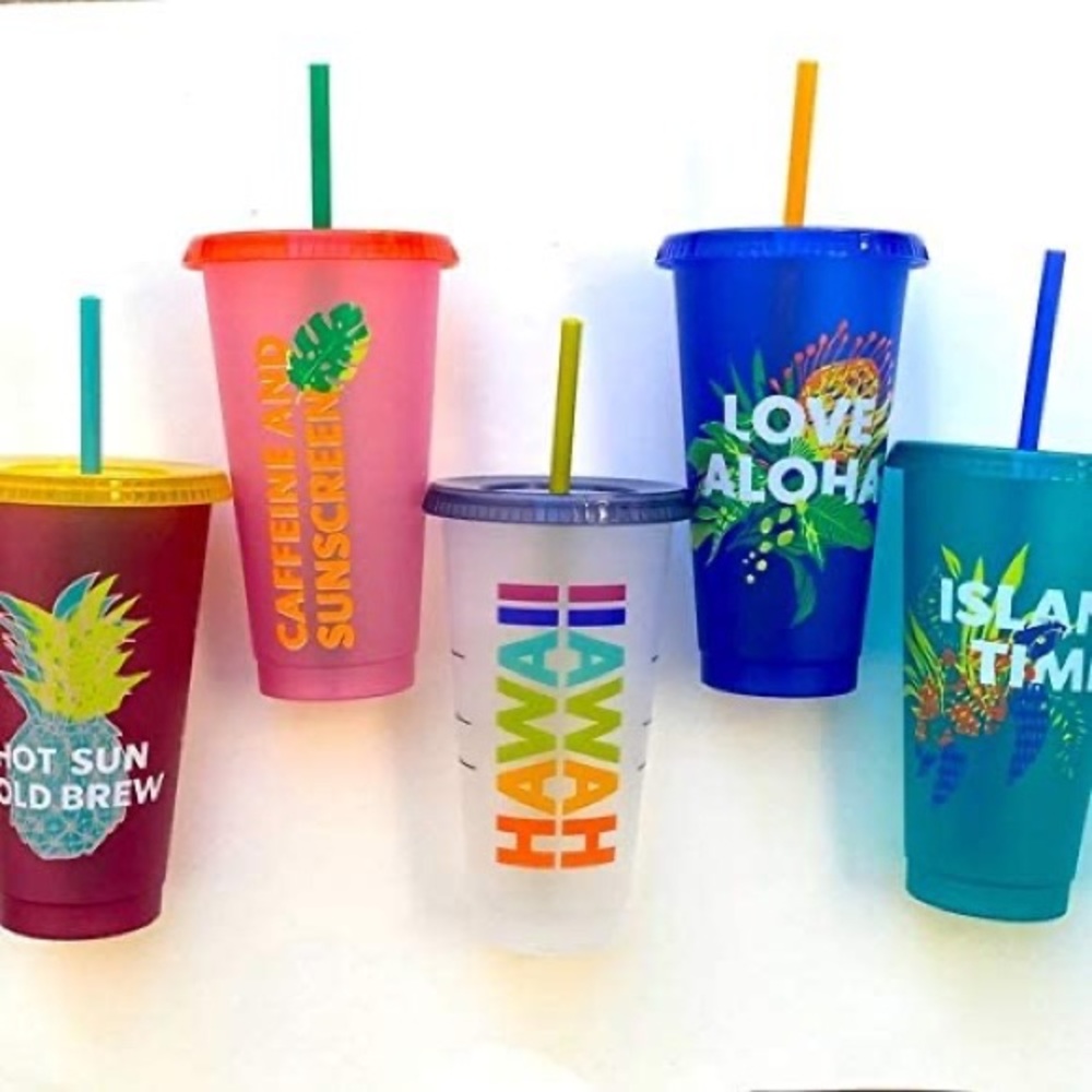 NWT 2020 Starbucks Hawaii Collection - 24oz Reusable Cold Cups (5 Pack)